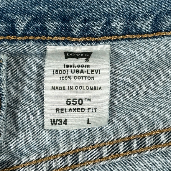 Vintage Levis 550 Shorts Mens 34 Light Wash Cotton Denim Jean Relaxed Fit Y2K - Picture 4 of 7